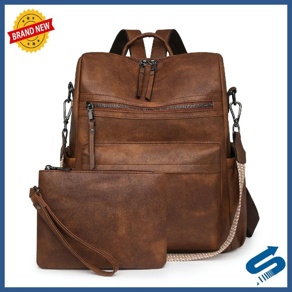 Leather Backpack Purse Women Medium Anti-Theft Multipurpose Travel Bag